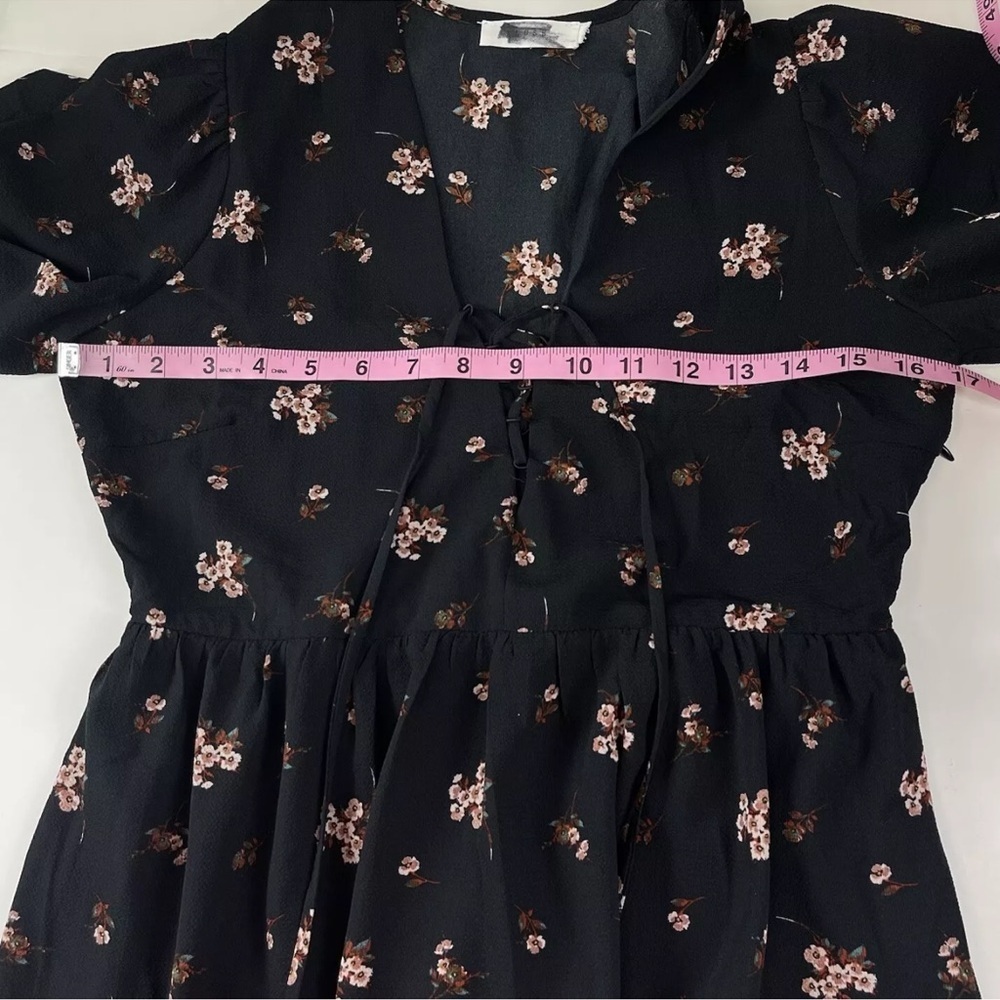 Lush Dress Womens Small Black Ditsy Floral Long - Picture 9 of 13